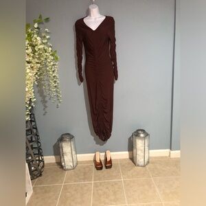 SHEIN Chocolate Long Sleeve Dress
